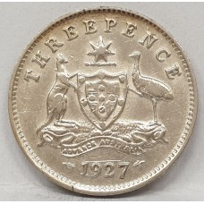 AUSTRALIA 1927 . THREEPENCE . HIGH GRADE AUSTRALIA 1927 . THREEPENCE . HIGH GRADE